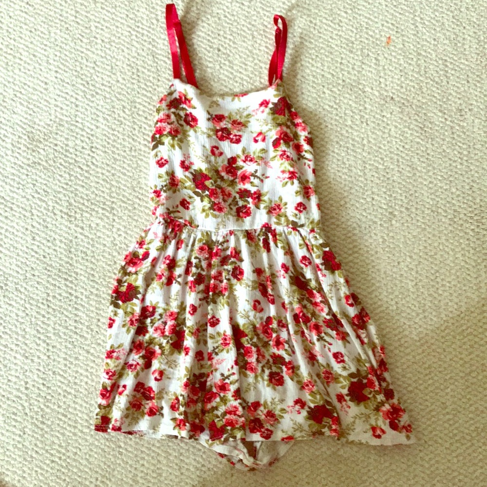 Girls rose garden romper with adjustable straps!!!